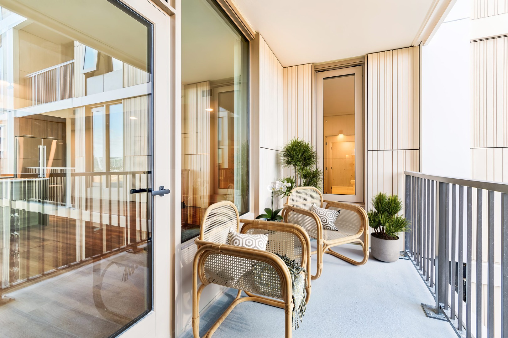 Balcony in one of Stratos' luxury apartments in Bridge District in DC